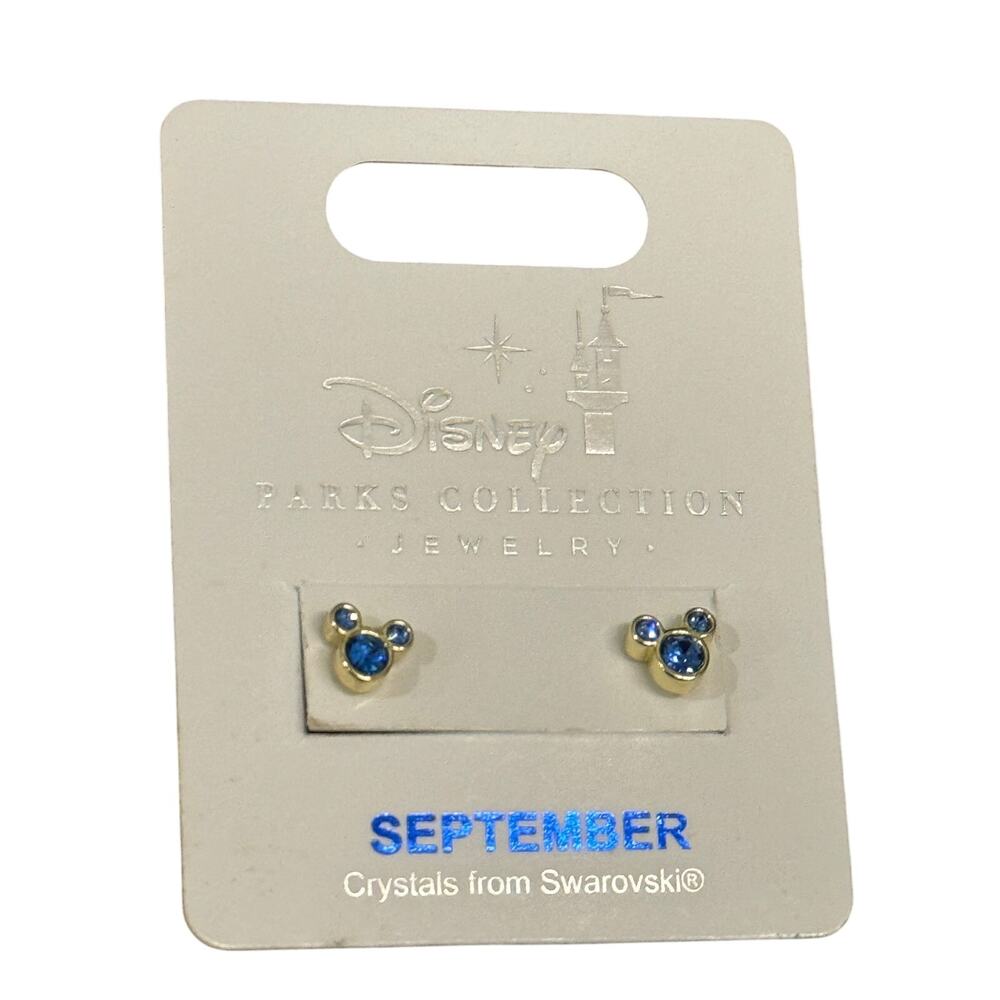 Swarovski Gold Mickey September Birthstone Earrings